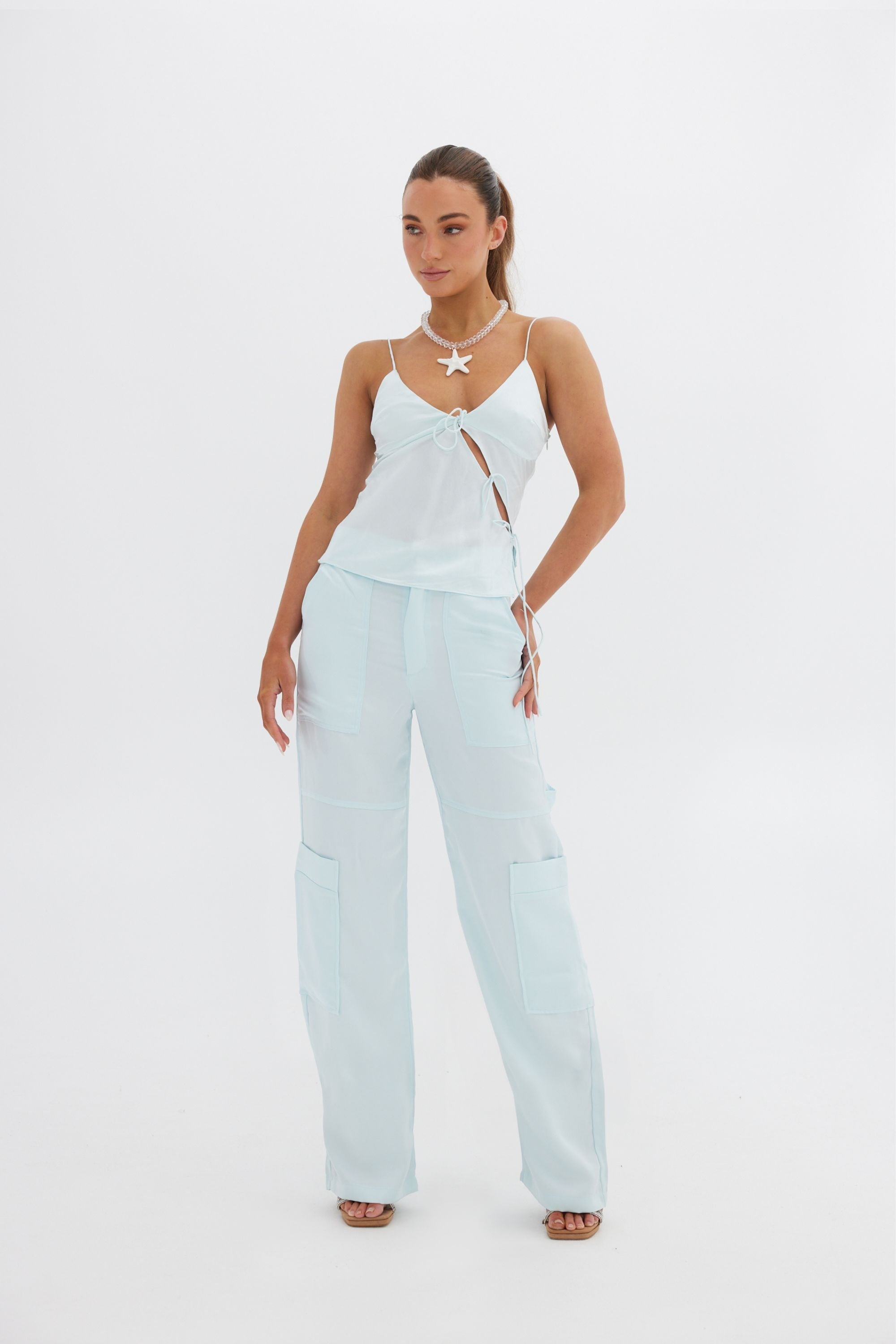 Lara Cargo Pant - Pale blue Bubish 