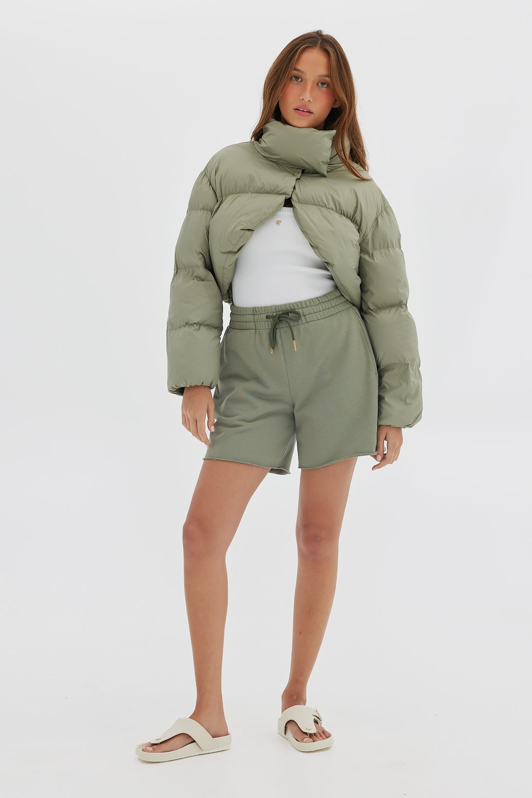 Bolero Puffer - Sage Coats & Jackets Toast Society 