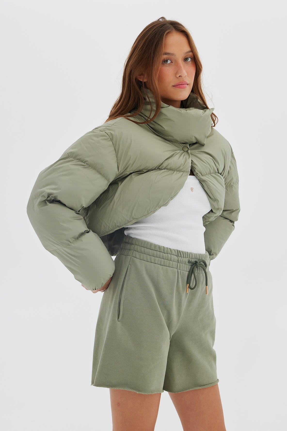 Bolero Puffer - Sage Coats & Jackets Toast Society 