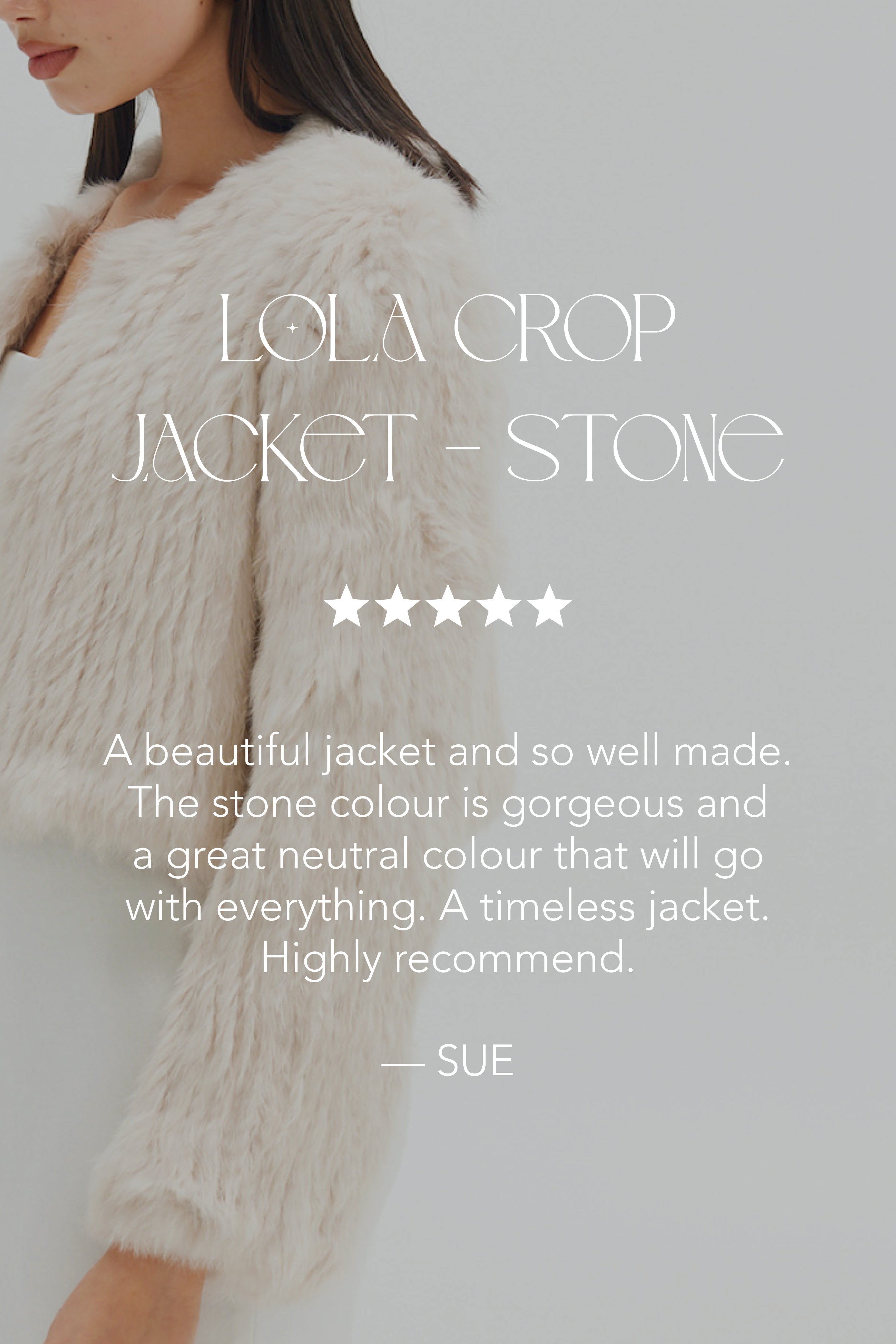 Lola Crop Jacket - Stone Cropped Jacket Bubish Luxe 