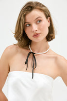 Elia Pearl Necklace - Black Necklace Bubish 