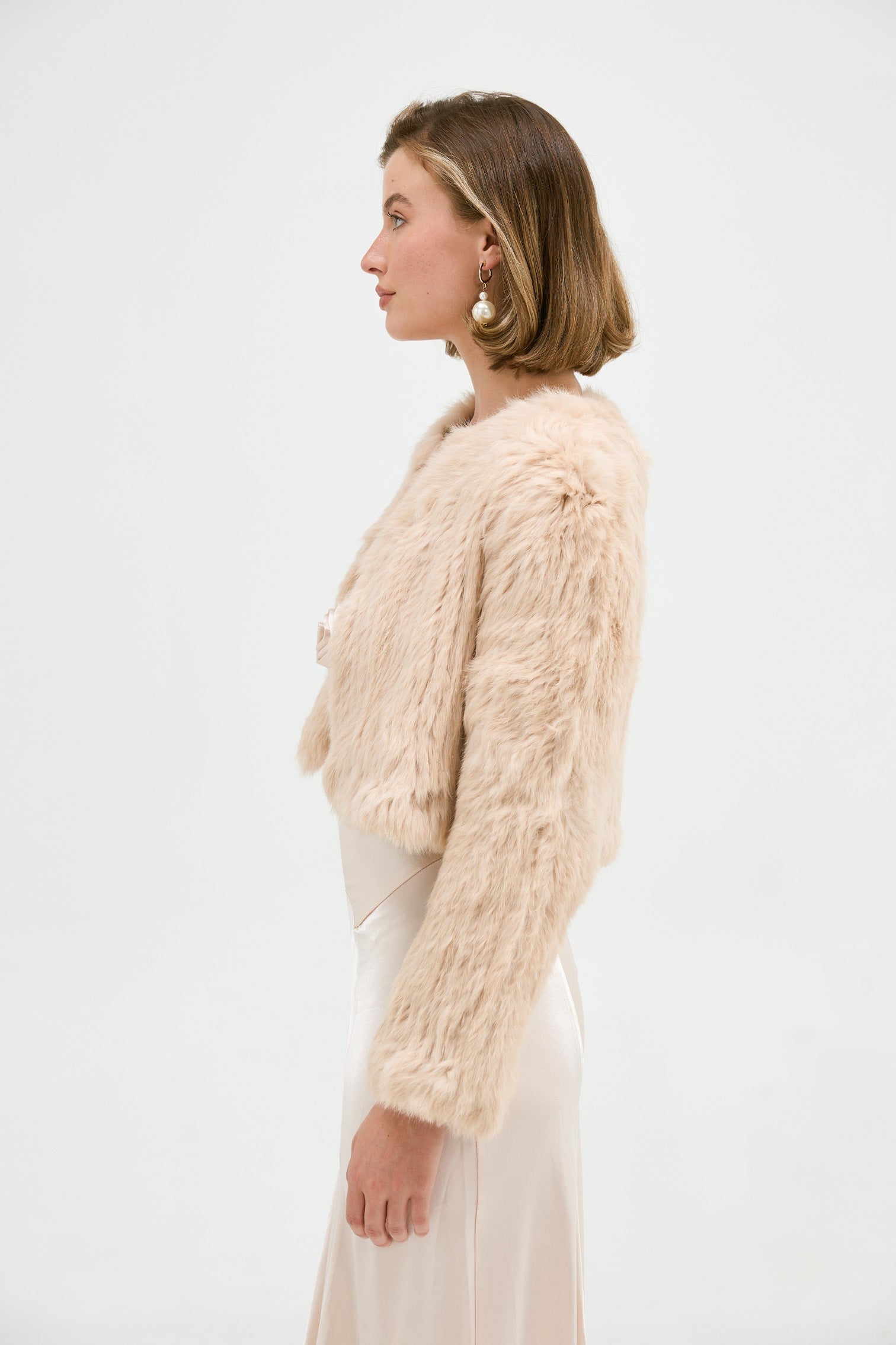 Lola Crop Jacket - Creme Brulee Cropped Jacket Bubish Luxe 