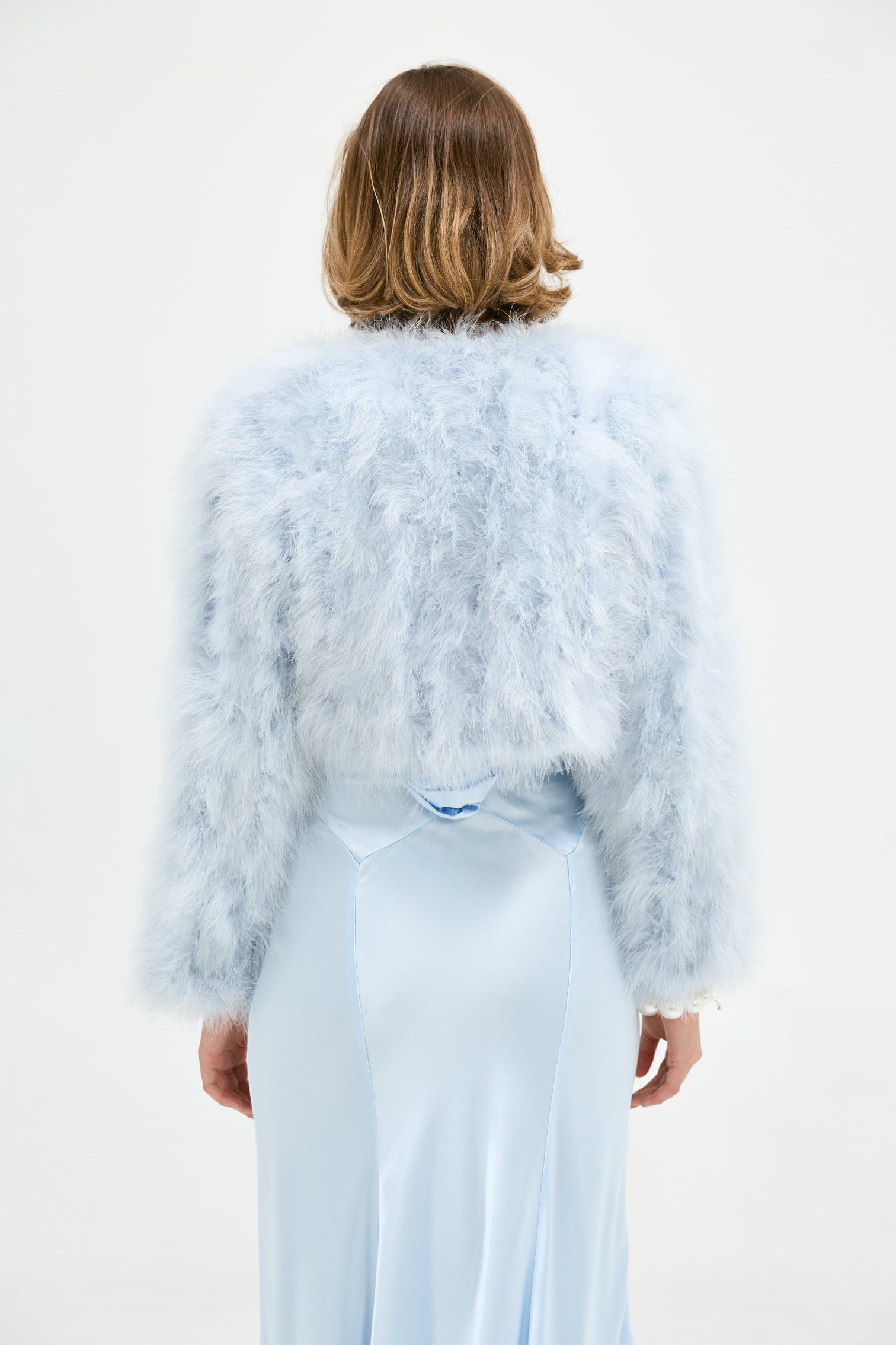 Manhattan Crop Jacket - Powder Blue Cropped Jacket Bubish Luxe 