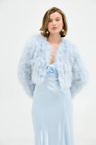 Manhattan Crop Jacket - Powder Blue Cropped Jacket Bubish Luxe 