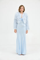 Savannah Rosette Gown - Baby Blue Bubish 