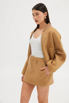 Mara Mini Skirt - Walnut JACKET Bubish Luxe 