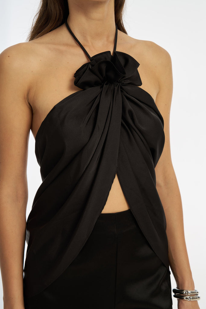 Bloom Halter Top - Black TOP Bubish Luxe