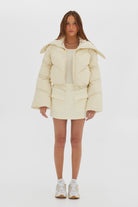 Checkered Puffer - Ivory Coats & Jackets Toast Society 