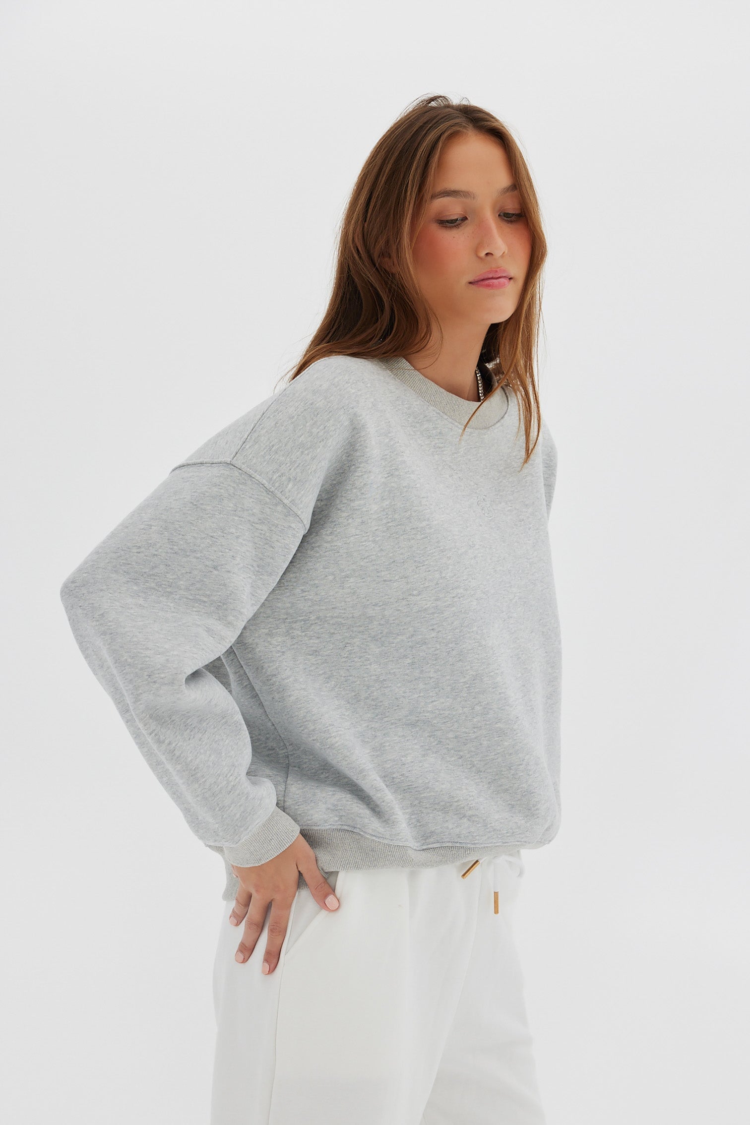 Crew Jumper - Grey Marle Jumper Toast Society 