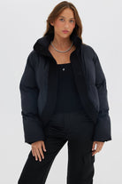 Curved Front Puffer - Black Coats & Jackets Toast Society 