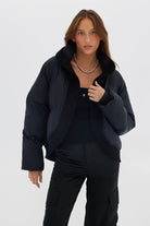 Curved Front Puffer - Black Coats & Jackets Toast Society 