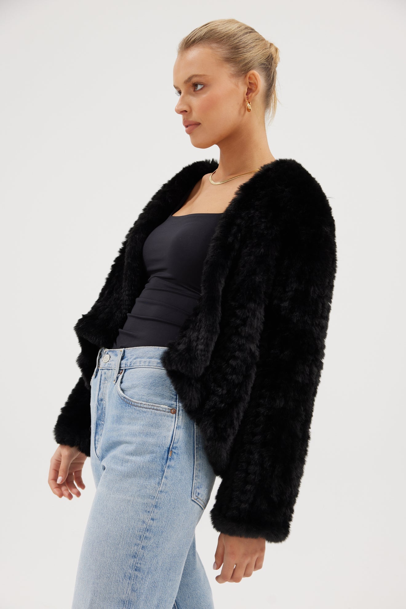 Faux Emma Jacket - Black Medium Jacket Bubish Luxe 