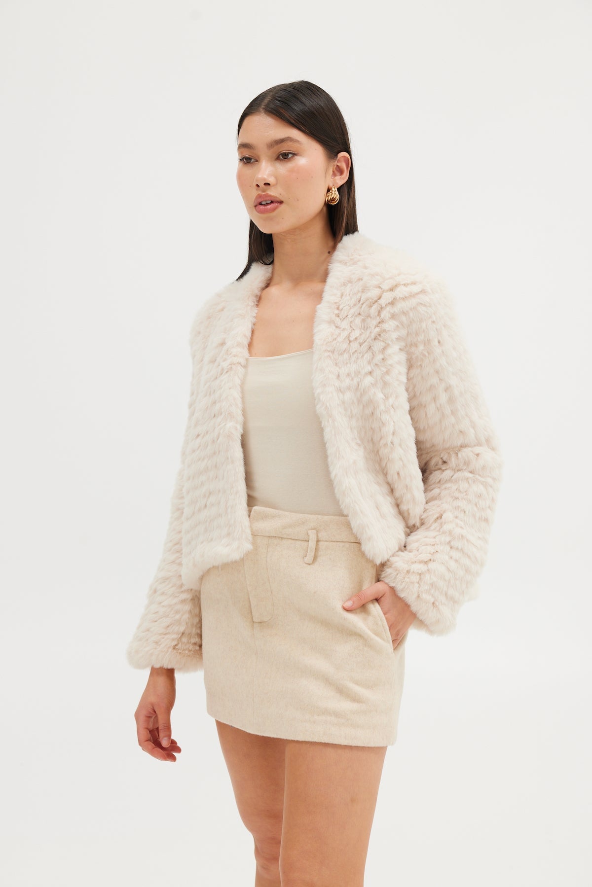 Faux Emma Jacket - Oatmeal Medium Jacket Bubish Luxe 