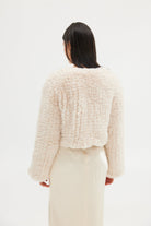 Faux Lola Crop Jacket - Oatmeal Cropped Jacket Bubish Luxe 