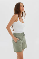 Jersey Raw Hem Short - Khaki Shorts Toast Society 