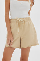 Jersey Raw Hem Short - Tan Shorts Toast Society 