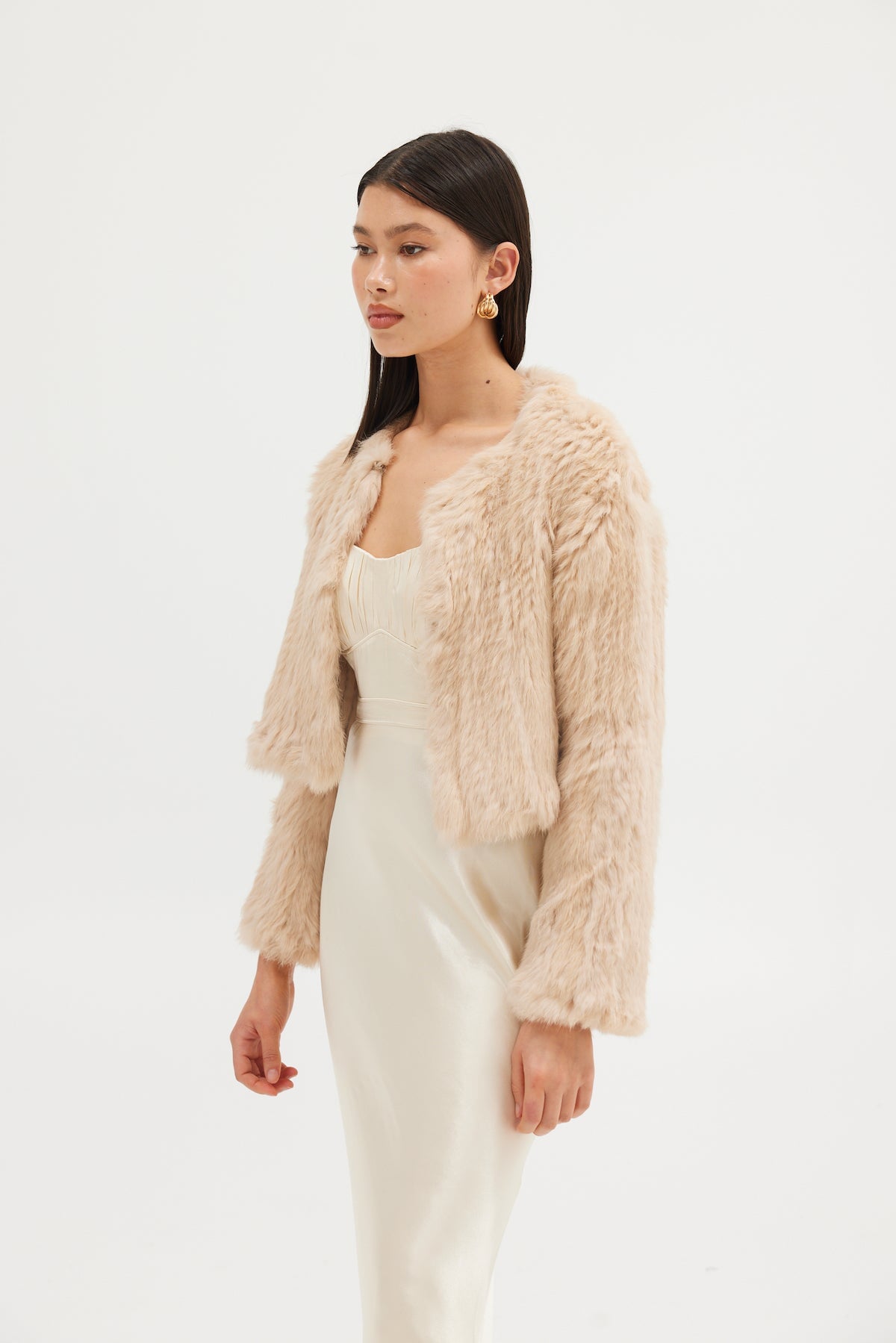 Lola Crop Jacket - Champagne Cropped Jacket Bubish Luxe 