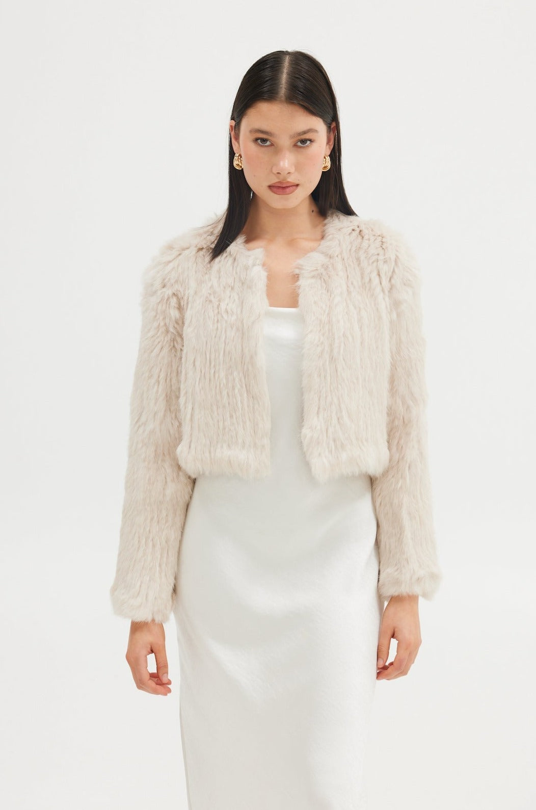 Lola Crop Jacket - Stone Cropped Jacket Bubish Luxe 