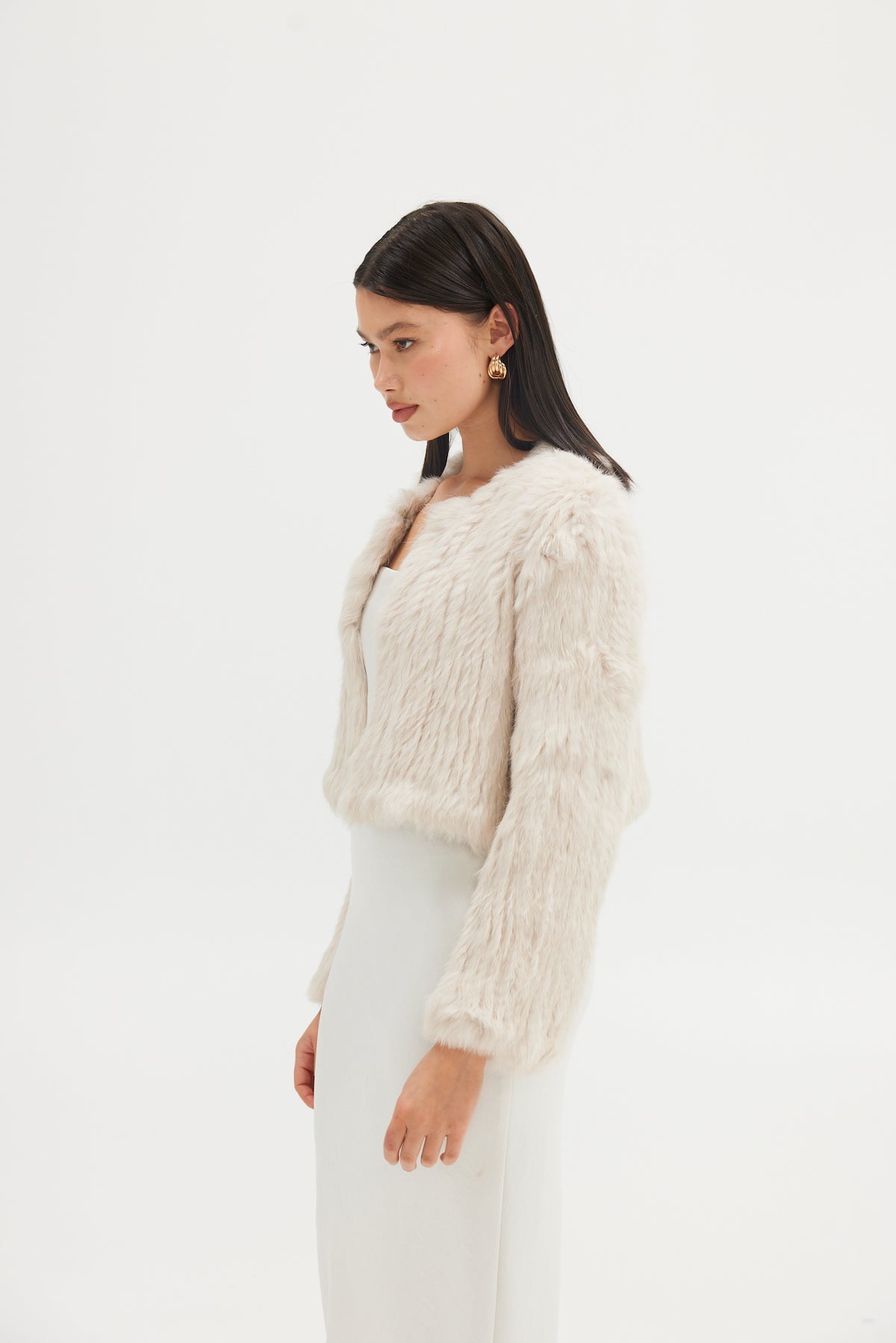 Lola Crop Jacket - Stone Cropped Jacket Bubish Luxe 