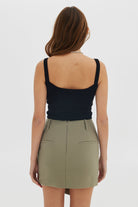 Wrap Skirt - Khaki Mini Skirt Toast Society 