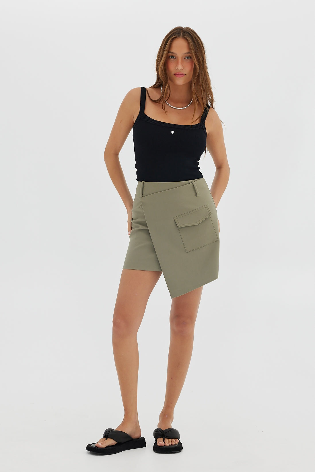 Wrap Skirt - Khaki Mini Skirt Toast Society 