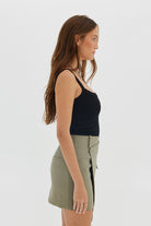 Wrap Skirt - Khaki Mini Skirt Toast Society 