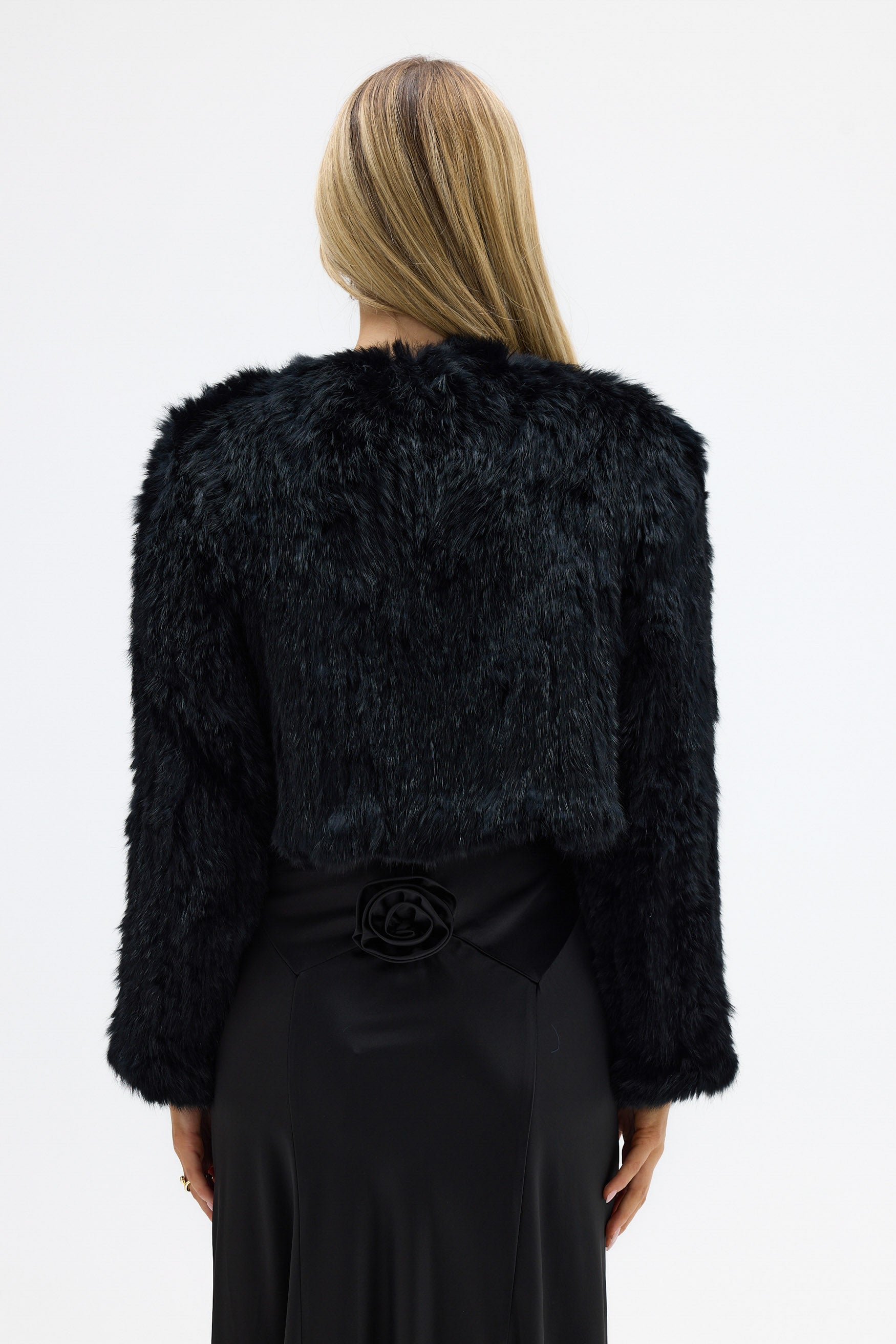 bubish Lola Crop Fur Jacket Black JACKET