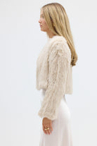 bubish Lola Crop Fur Jacket Oatmeal JACKET