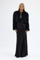 bubish Manhattan Crop Feather Jacket Black JACKET