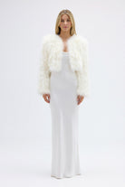 bubish Manhattan Crop Feather Jacket Ivory JACKET