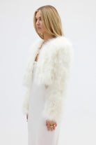 bubish Manhattan Crop Feather Jacket Ivory JACKET