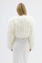 bubish Manhattan Crop Feather Jacket Ivory JACKET