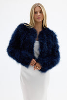 bubish Manhattan Crop Feather Jacket Navy JACKET