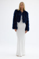 bubish Manhattan Crop Feather Jacket Navy JACKET