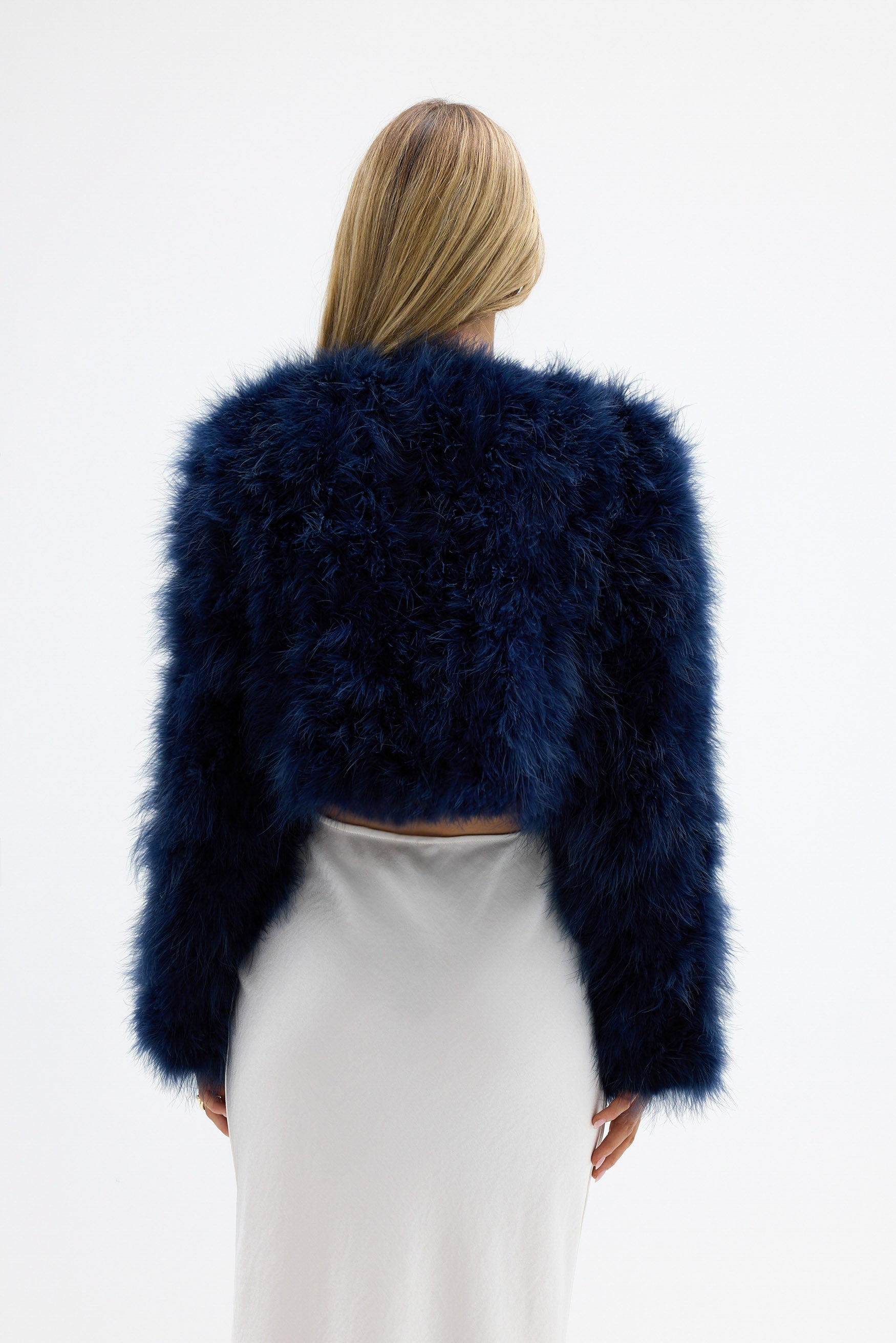 bubish Manhattan Crop Feather Jacket Navy JACKET