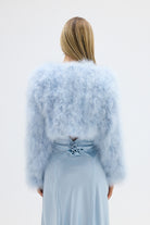 bubish Manhattan Crop Feather Jacket Powder Blue JACKET