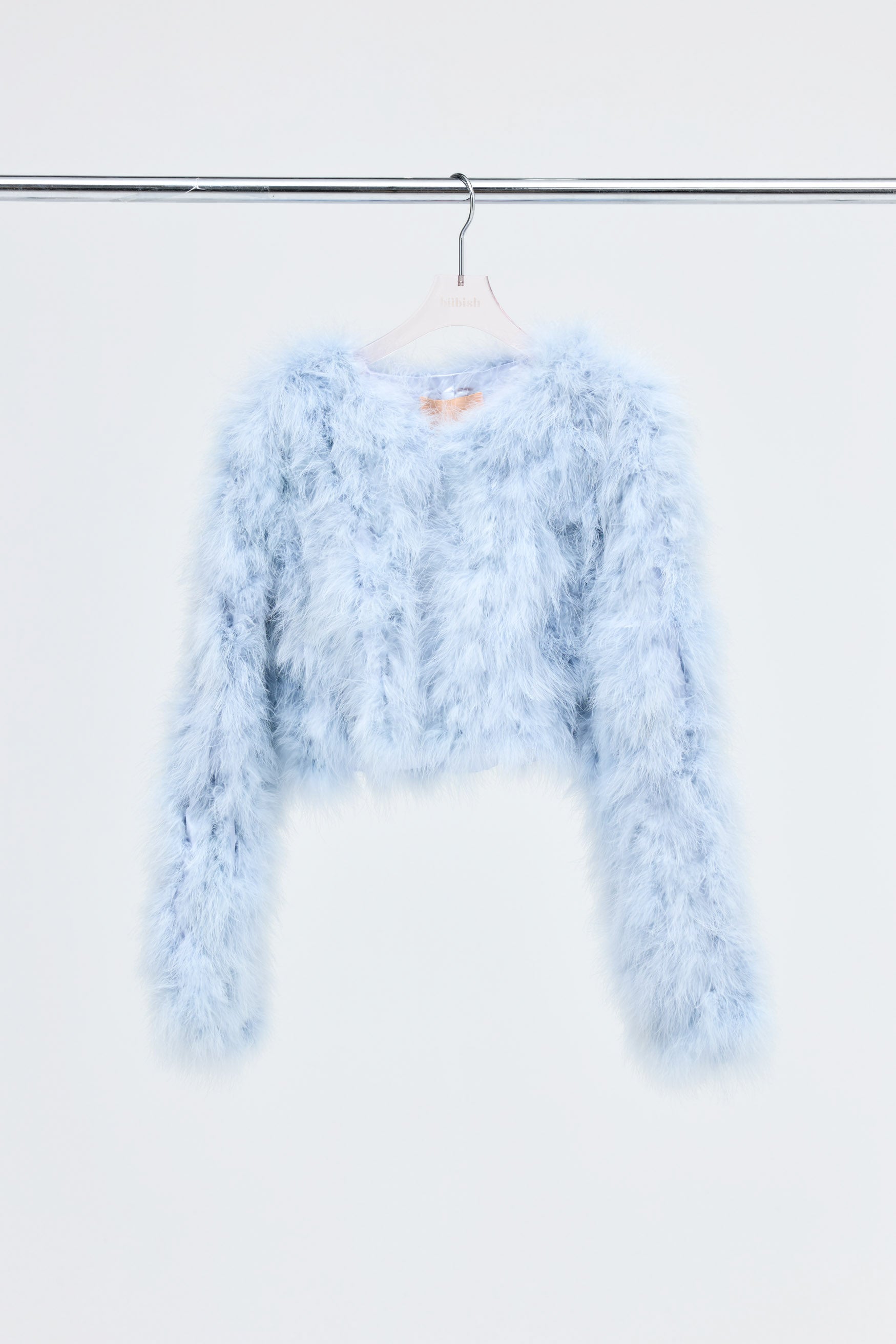 bubish Manhattan Crop Feather Jacket Powder Blue JACKET