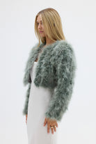 bubish Manhattan Crop Feather Jacket Sage JACKET