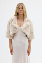 bubish Susie Fur Bolero Oatmeal JACKET