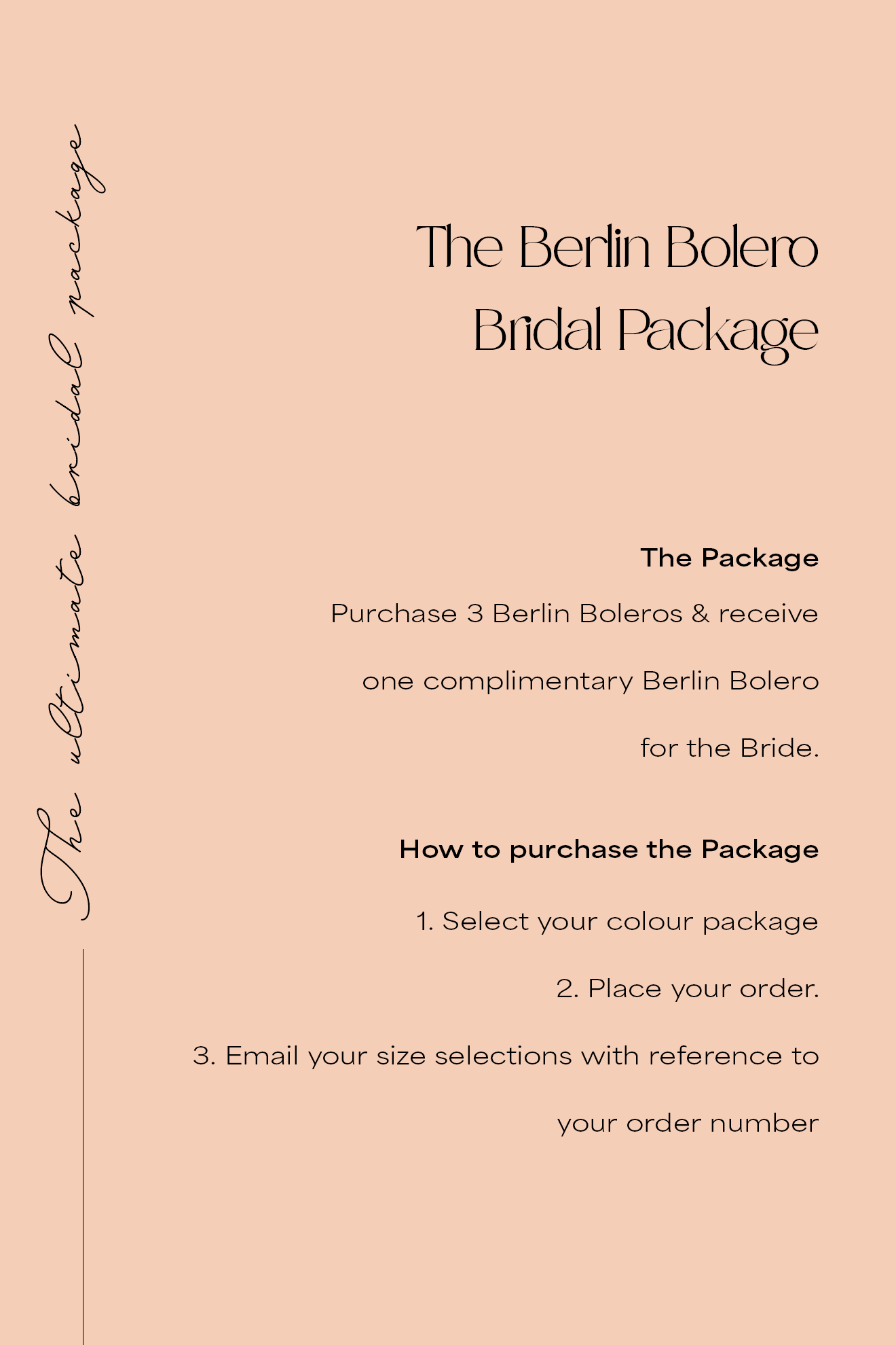 Berlin Bridal Package - 3 x Boleros + 1 complimentary Bubish 