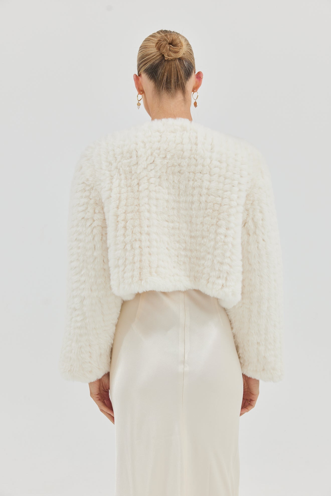 Bridal Faux Lola Jacket - Ivory Cropped Jacket Bubish Luxe 