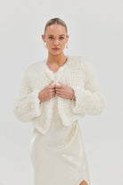 Bridal Faux Lola Jacket - Ivory Cropped Jacket Bubish Luxe 