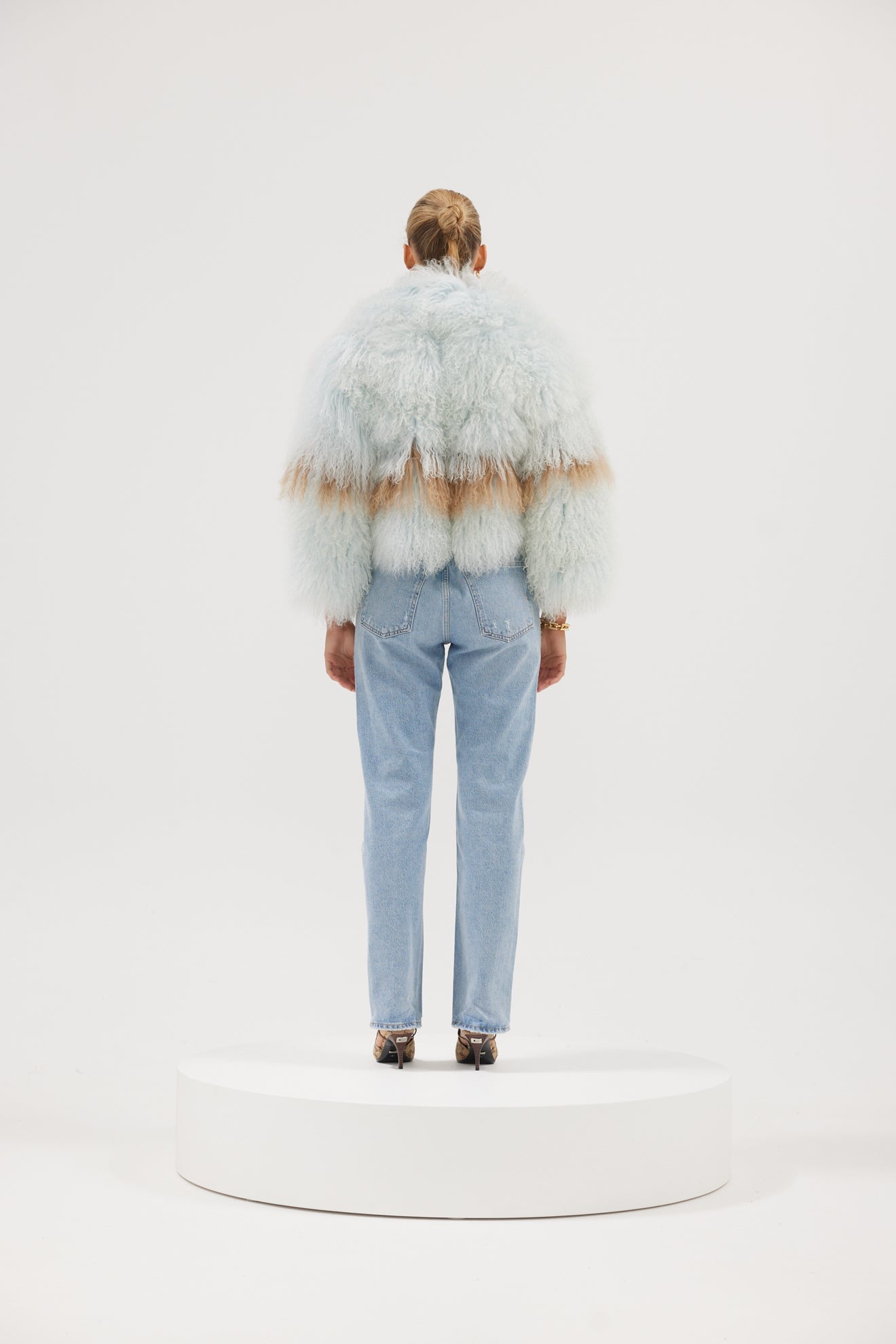 Georgina Jacket - Powder Blue/Tan Coats & Jackets Bubish Luxe 