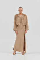 Bridal Lola Jacket - Beige Cropped Jacket Bubish Luxe 