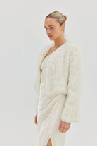 Lola Crop Jacket - Ivory Cropped Jacket Bubish Luxe 