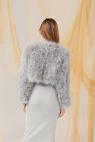 Manhattan Feather Jacket - Light Grey Cropped Jacket Bubish Luxe 