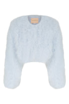 bubish Manhattan Crop Feather Jacket Powder Blue JACKET